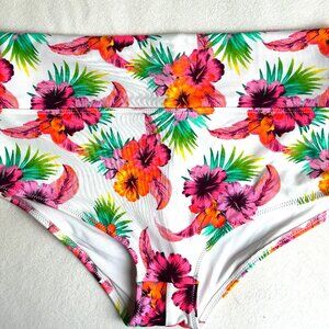 Victoria's Secret Pink Floral Active High Waist Shortie Gym Bikini Bottom - NEW